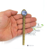 3Pcs/Lots Antique Bronze Retro Ruler Bookmark Tiger Eyes Sodalite Gemstone Gift