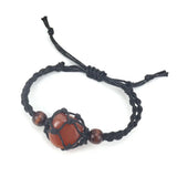 3Pcs Red Agates Stone Beads Healing Bracelet Set with Holder