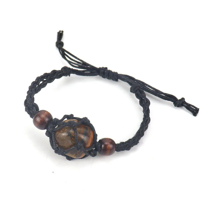 3Pcs Red Agates Stone Beads Healing Bracelet Set with Holder