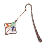 Natural Agates Gravel Crystal 7Chakra Tree of Life Bookmark