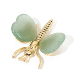 3Pcs Amethysts Sliver Butterfly Dragonfly Crafts Tiger Eye Love Stone