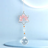 3Pcs Rose Quartz Gravel Crystal Pendant Tree of Life Interior Decor