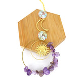 3Pcs Sun Catcher Sun Gravel Amethysts Crystal Stone Pendant