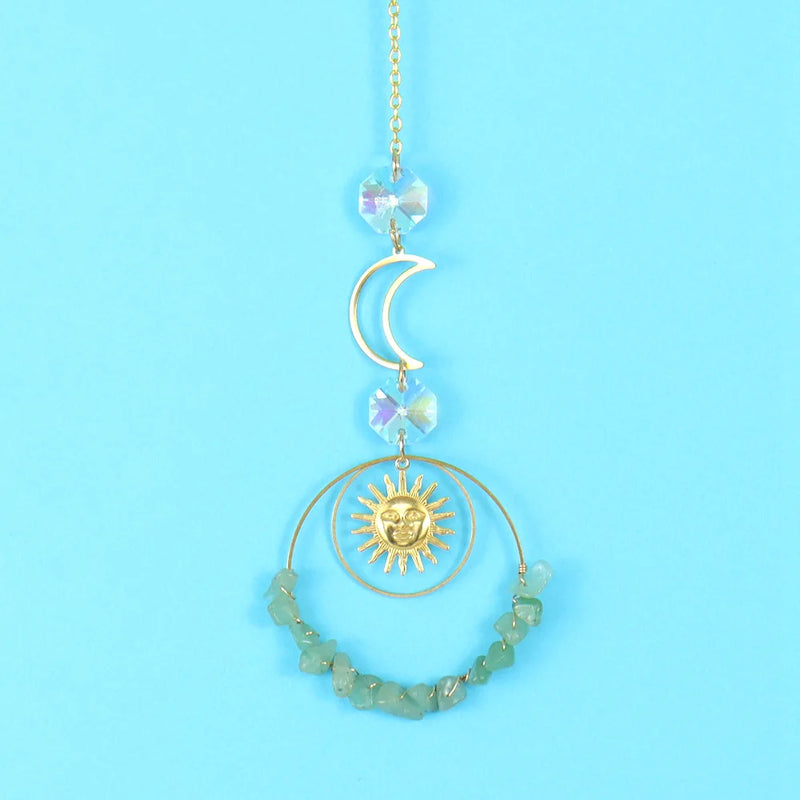 3Pcs Sun Catcher Sun Gravel Amethysts Crystal Stone Pendant