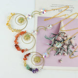 3Pcs Sun Catcher Sun Gravel Amethysts Crystal Stone Pendant