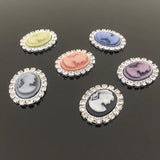 50pcs Resin Girls Head Rhinestone Charms DIY Jewelry Garments/Hair Accessory