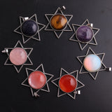 6Pcs Natural Opal Tiger Eyes Crystal Quartz Healing Reiki Amulet