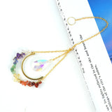 7 Chakra Gravel Crystal Drop Stone Pendant 3Pcs/Lot