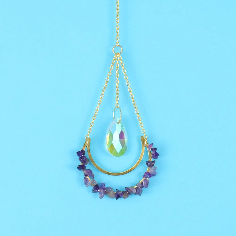 7 Chakra Gravel Crystal Drop Stone Pendant 3Pcs/Lot