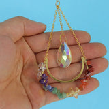 7 Chakra Gravel Crystal Drop Stone Pendant 3Pcs/Lot