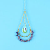 7 Chakra Gravel Crystal Drop Stone Pendant 3Pcs/Lot