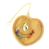 7 Chakra Gravel Crystal Drop Stone Pendant 3Pcs/Lot