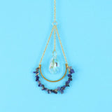 7 Chakra Gravel Crystal Drop Stone Pendant 3Pcs/Lot