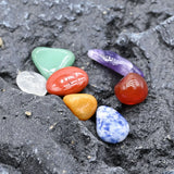 7Pcs Natural Crystal Jade Mini Stone Set Amethyst Green Aventurine Agate
