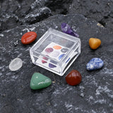 7Pcs Natural Crystal Jade Mini Stone Set Amethyst Green Aventurine Agate