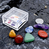 7Pcs Natural Crystal Jade Mini Stone Set Amethyst Green Aventurine Agate