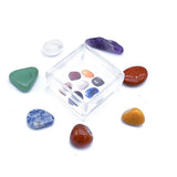 7Pcs Natural Crystal Jade Mini Stone Set Amethyst Green Aventurine Agate