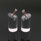 7pcs Round Clear Acrylic Ring Clip Jewelry Display Stand Rack