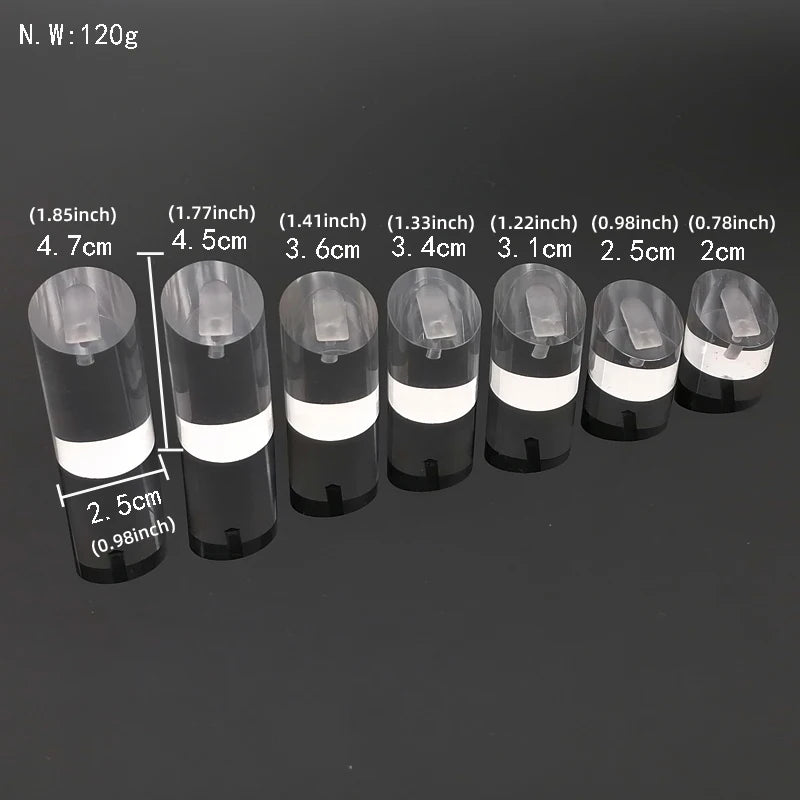7pcs Round Clear Acrylic Ring Clip Jewelry Display Stand Rack