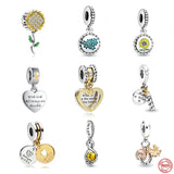925 Silver Bee Pendant Sunflower Charm Bead for Bracelet DIY