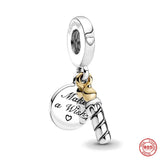 925 Silver Bee Pendant Sunflower Charm Bead for Bracelet DIY