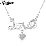 925 Silver Heart Love Necklace Wedding Jewelry Gift