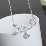 925 Silver Heart Love Necklace Wedding Jewelry Gift