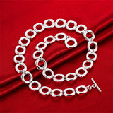 925 Silver 20-Inch Square Round Chain Necklace