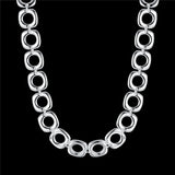 925 Silver 20-Inch Square Round Chain Necklace