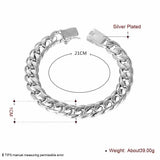 925 Silver Bracelet 10mm Chain for Men & Women