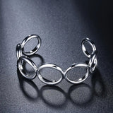 925 Silver Round O-Shaped Women's Bracelet Wedding Engagement Charm