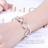 925 Silver Round O-Shaped Women's Bracelet Wedding Engagement Charm