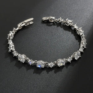 925 Silver Rainbow CZ Bangle for Women