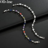 925 Silver Rainbow CZ Bangle for Women