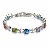 925 Silver Rainbow CZ Bangle for Women