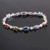 925 Silver Rainbow CZ Bangle for Women