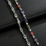 925 Silver Rainbow CZ Bangle for Women