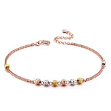 925 Sterling Silver Rose Bead Bracelet For Women