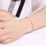 925 Sterling Silver Rose Bead Bracelet For Women