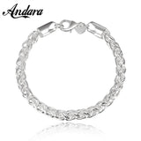 925 Silver Fish Bone Bracelet Men Women Jewelry