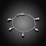 925 Silver Bracelet Water Drop Charm Wedding Jewelry