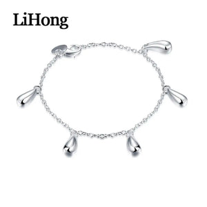 925 Silver Bracelet Water Drop Charm Wedding Jewelry