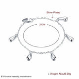 925 Silver Bracelet Water Drop Charm Wedding Jewelry