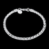 925 Silver Fox Tail Chain Bracelet for European Pendant Jewelry