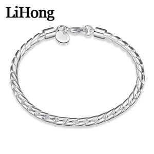 925 Silver Fox Tail Chain Bracelet for European Pendant Jewelry
