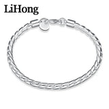 925 Silver Fox Tail Chain Bracelet for European Pendant Jewelry