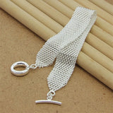 925 Silver Mesh TO Bracelet For Woman Charm Jewelry Gift