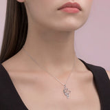 925 Silver Golden Dog Pendant Necklace Women's Jewelry