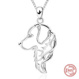 925 Silver Golden Dog Pendant Necklace Women's Jewelry
