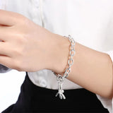 Sterling Silver Diamond Dragonfly Bracelet for Feminine Charm